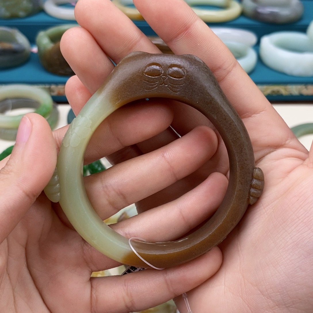 和田玉手镯 定制 54.83未镶嵌