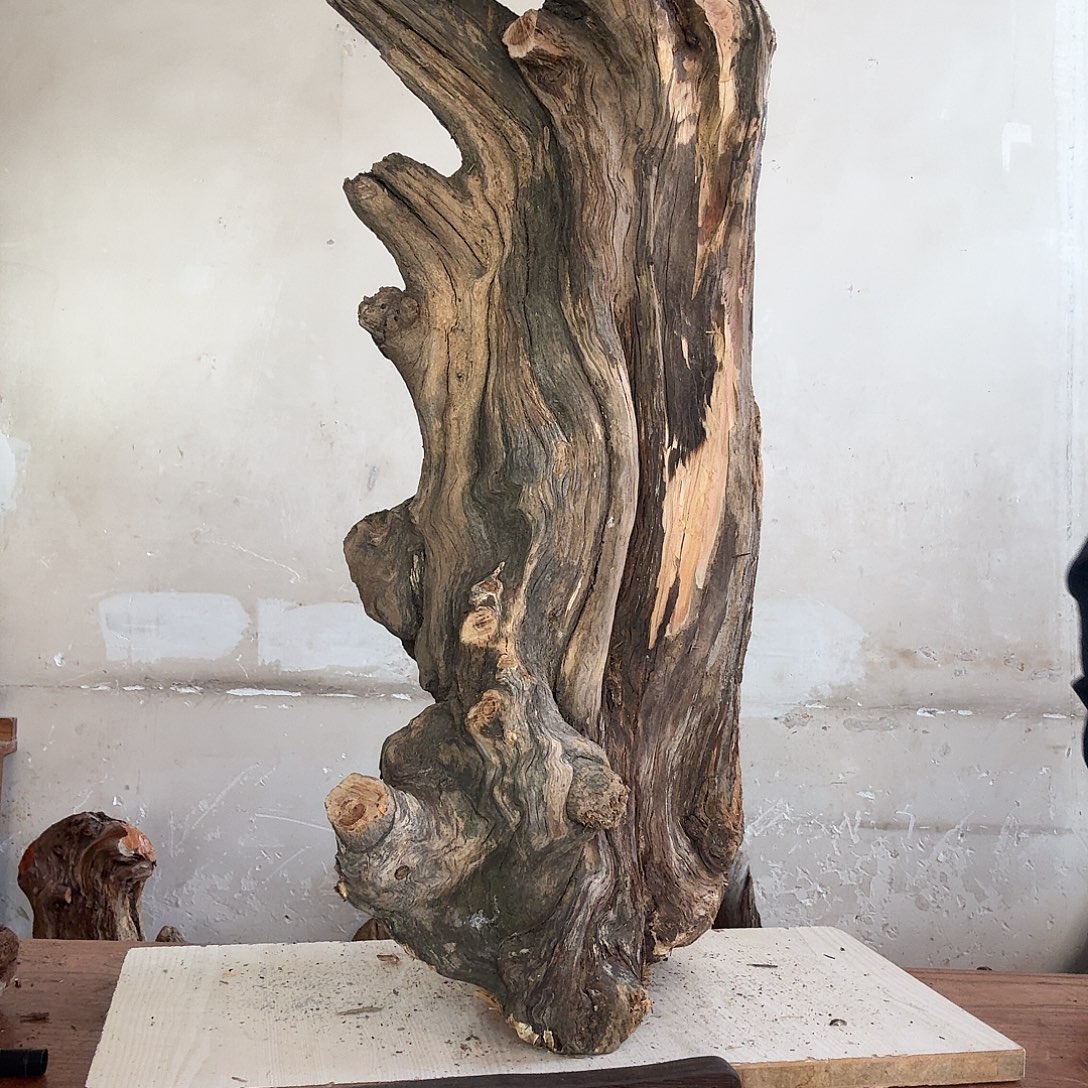 空***白木太行崖吧摆件摆件