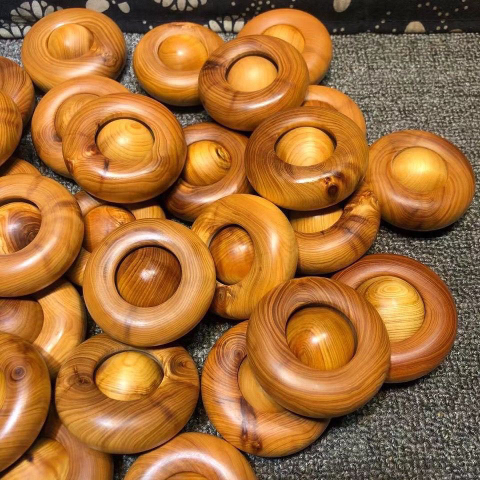 崖柏手把件原木珠子时来运转手玩木制玩具中老年锻炼手部把玩神器