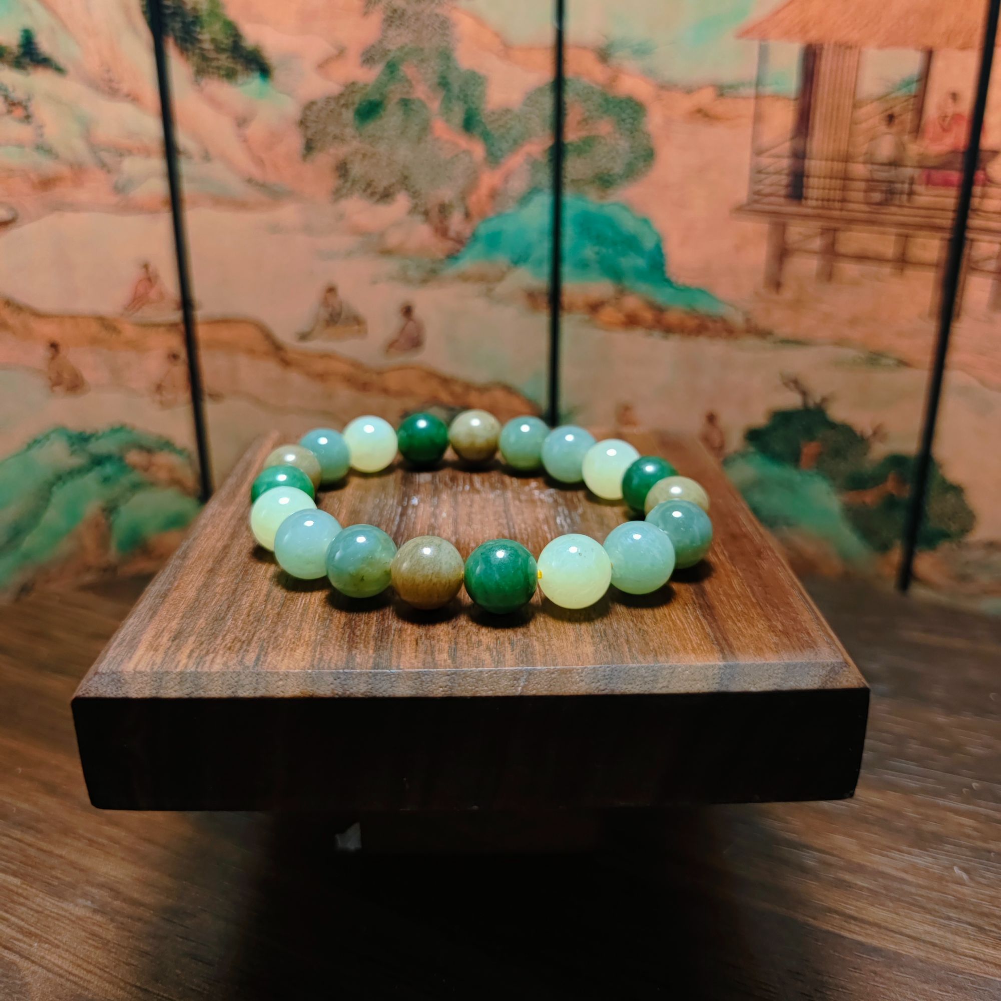 W和田玉多宝圆珠手串（卡10）1803