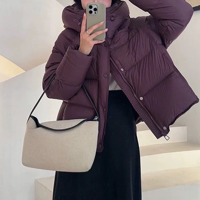 F6701 2025新款时尚洋气连帽泡芙龟背感羽绒服--阿雨01