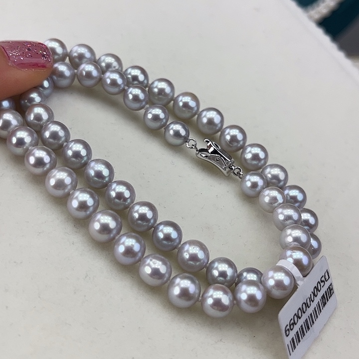 淡水珍珠颈饰银S925镶嵌➕7.8高品蓝雪炫彩