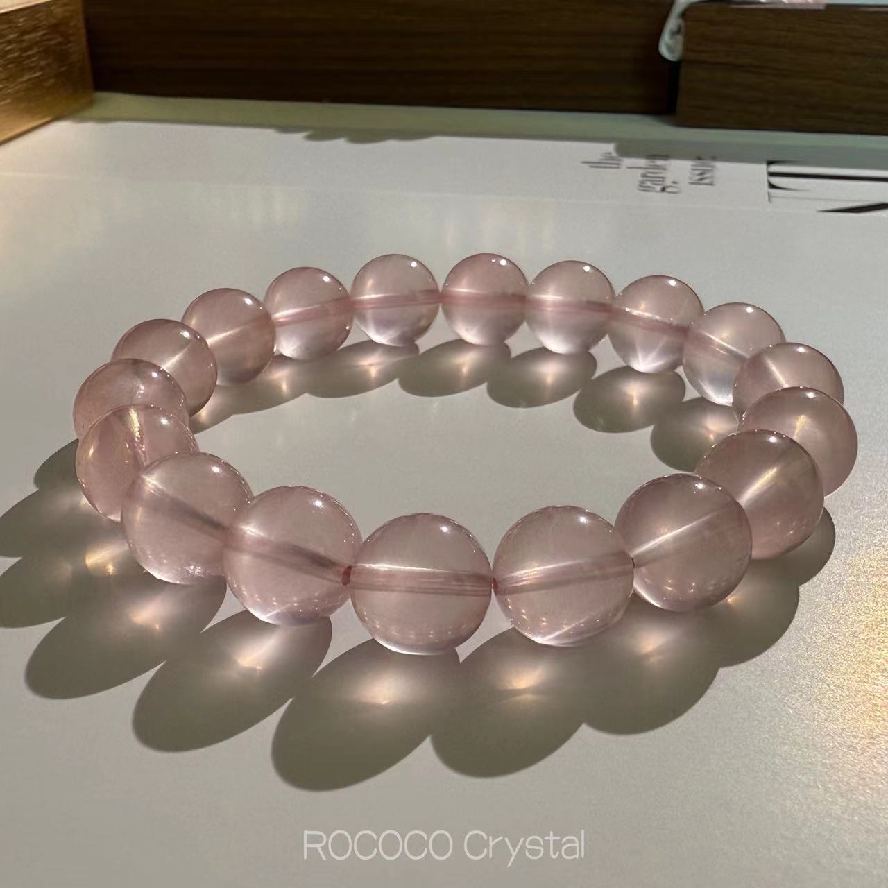 【色浓马粉】天然老矿马粉水晶手串星光粉水晶手链女-多样性发其一