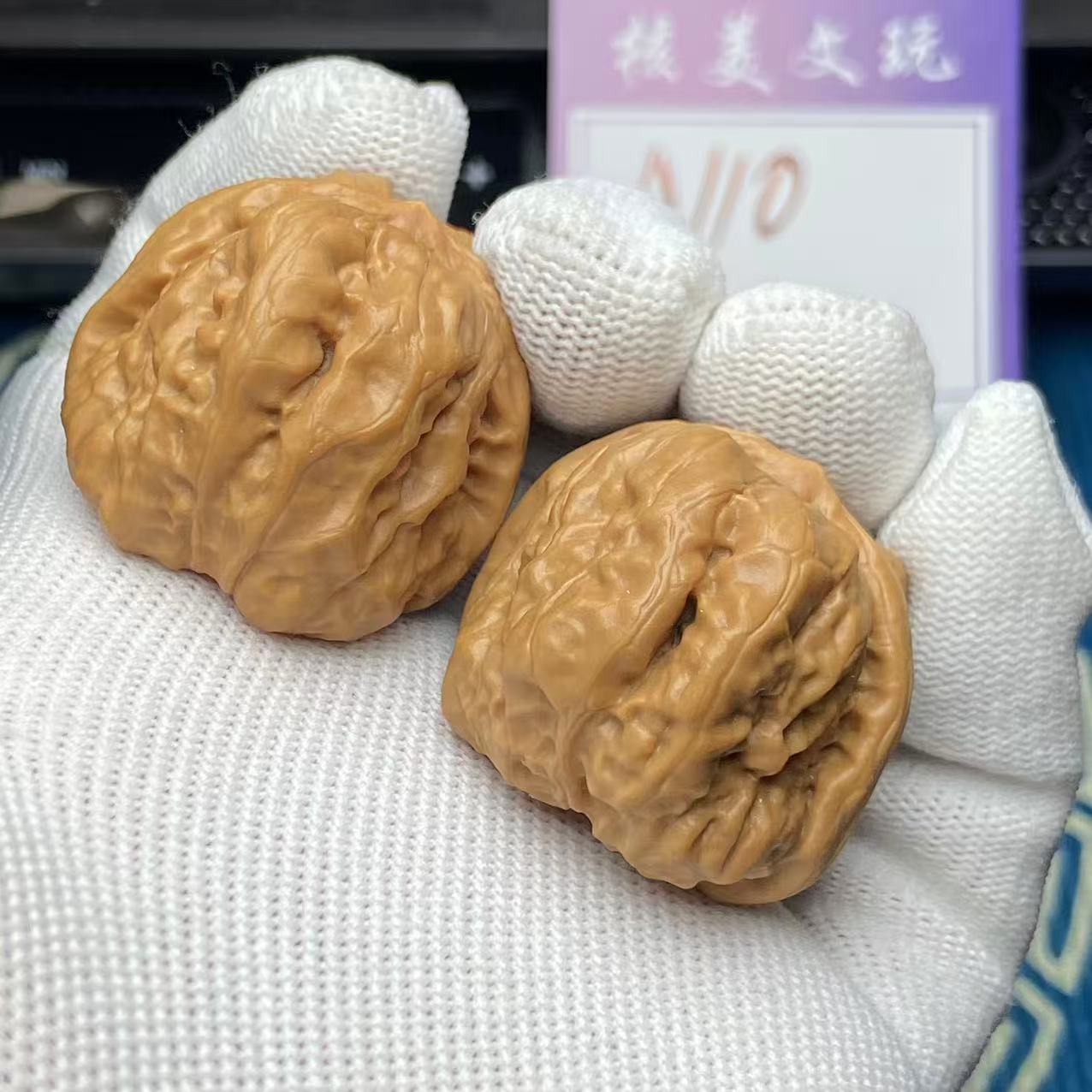 蛤蟆头34mm【孤品A110】微修尖打底文玩核桃金蟾狮子头有腿有眼