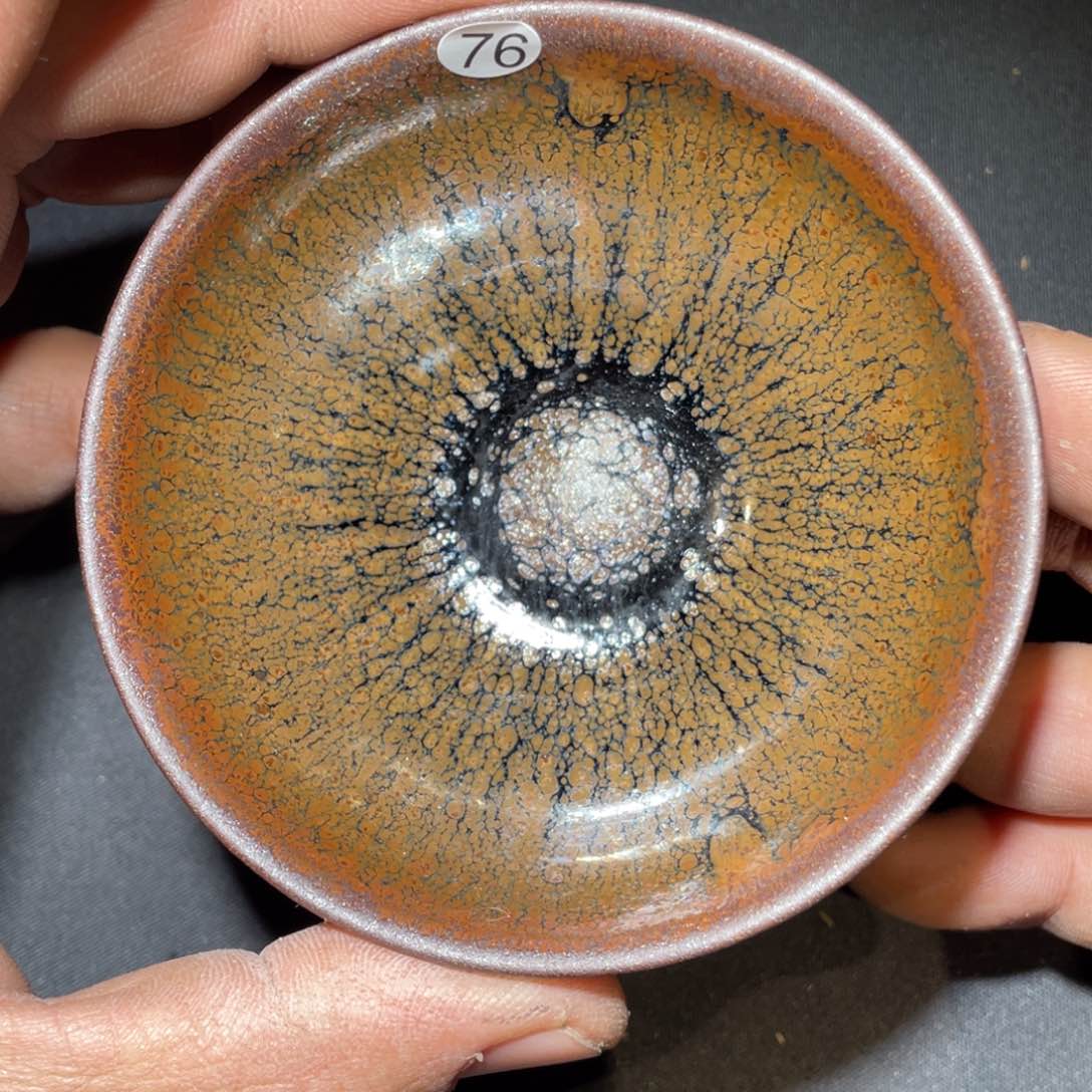 茶盏龙窑柴烧老黄甄选76