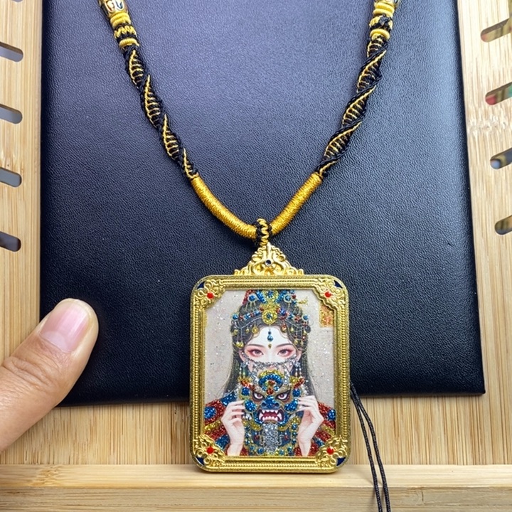 、***吊坠手绘唐卡项链