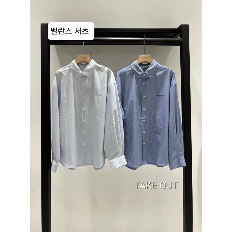 韩国欧巴家刺绣条纹衬衫305