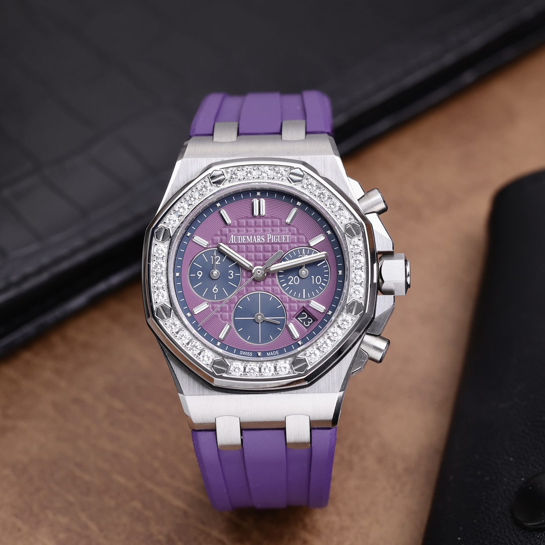 95新 Audemars Piguet/爱彼 26231ST稀缺紫盘 停产款 2019年保卡