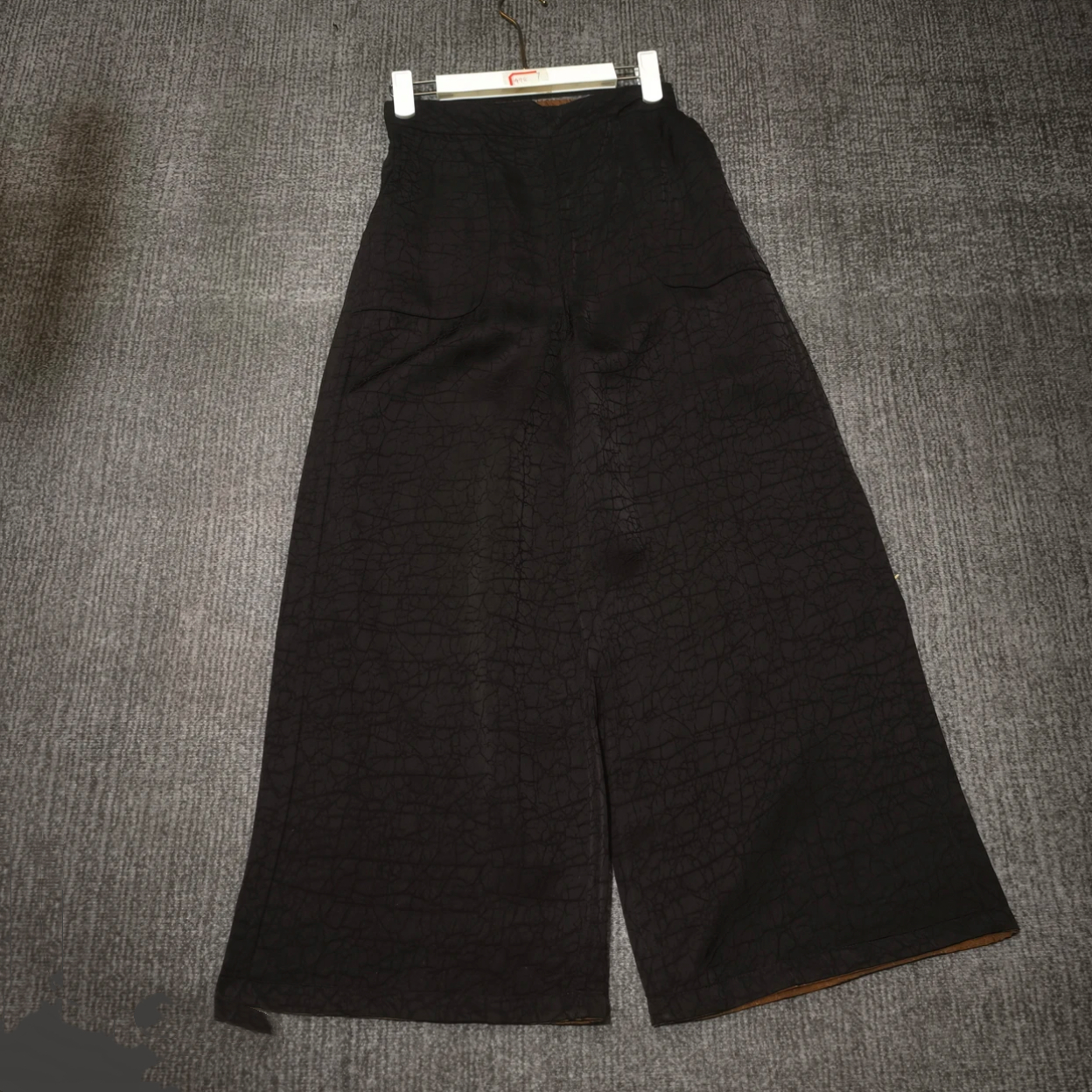 (岁月如风）重磅老料龟裂纹双面双穿设计师款阔腿裤宽松阔腿裤