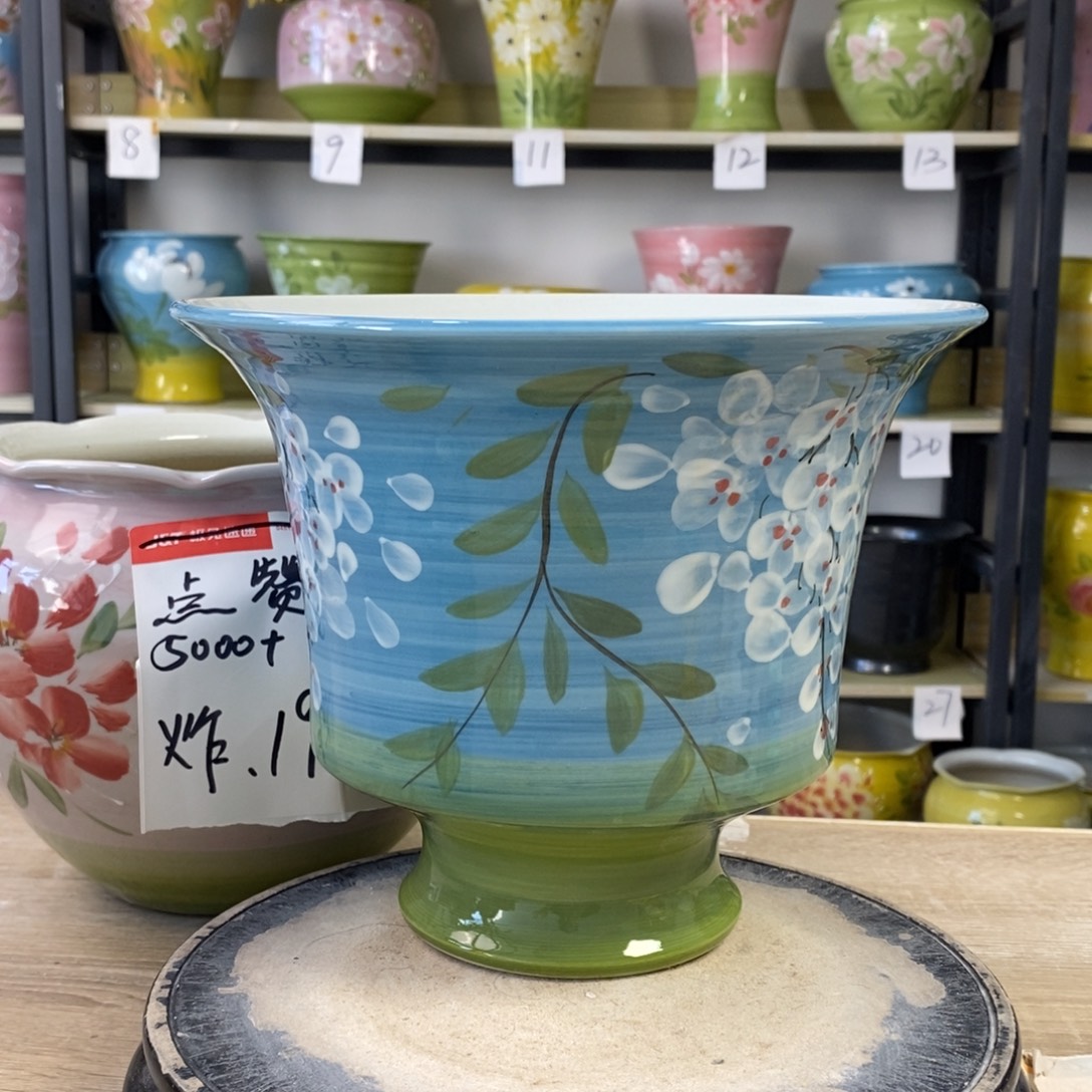 景德镇手工手绘陶瓷花盆