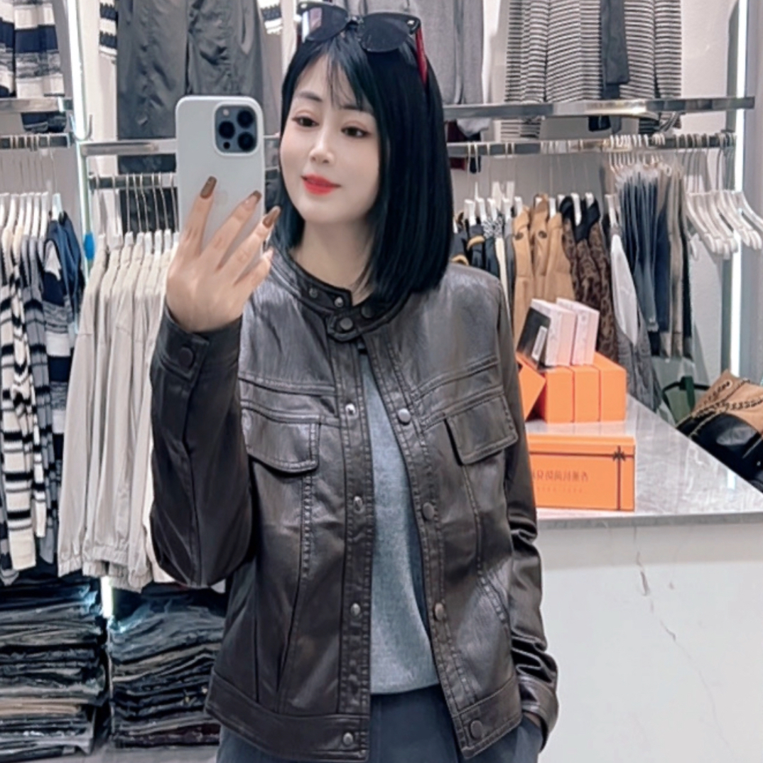 慧慧家秋款高级网红显瘦皮衣