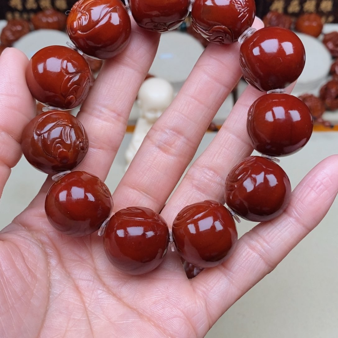 橄榄核吊坠东**珠光珠，