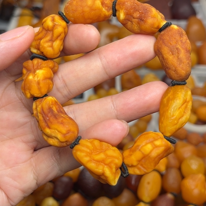 裸石琥珀未镶嵌天然蜜蜡手串