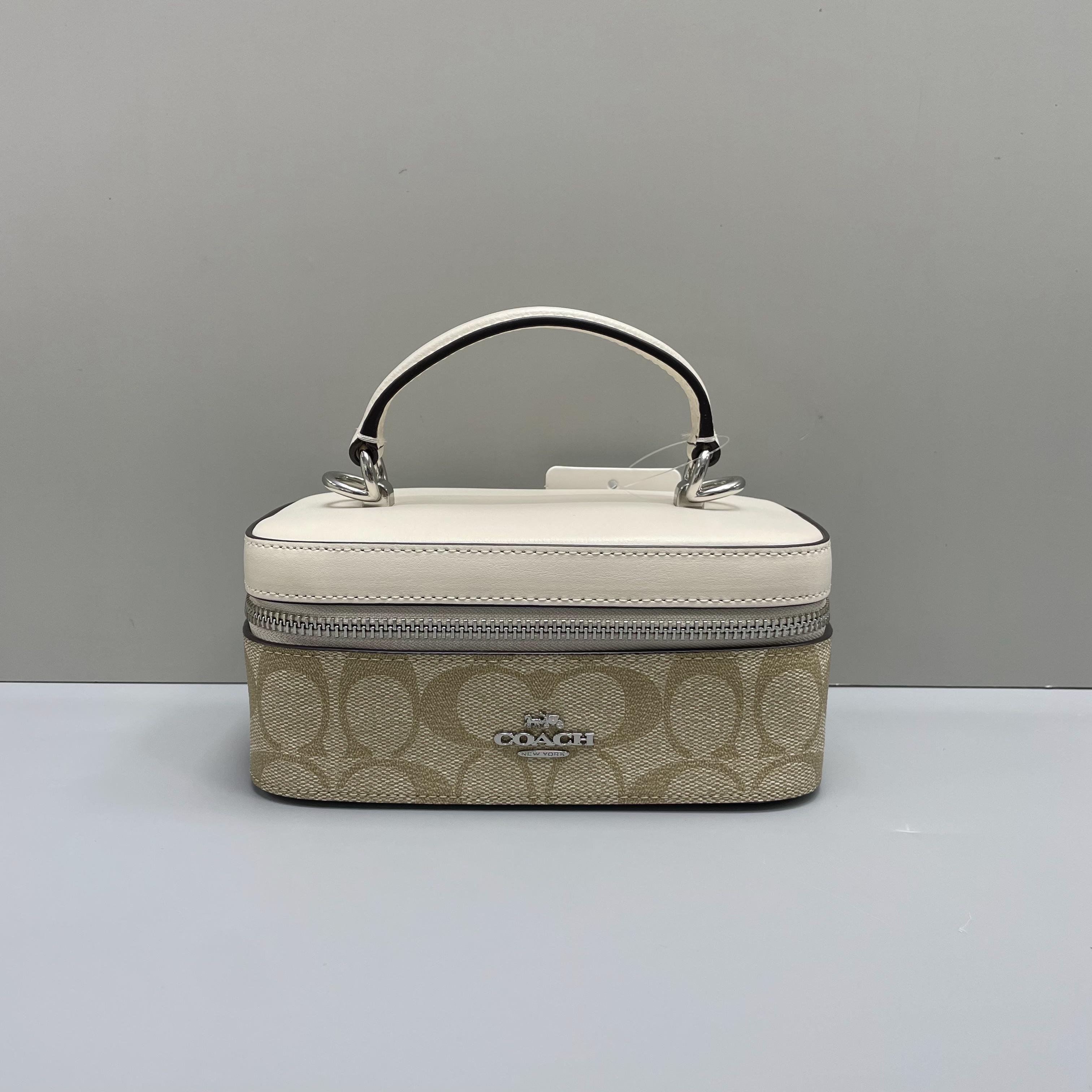 99新 COACH/蔻驰 小林/白拼老花盒子包18*8*10cmA070307