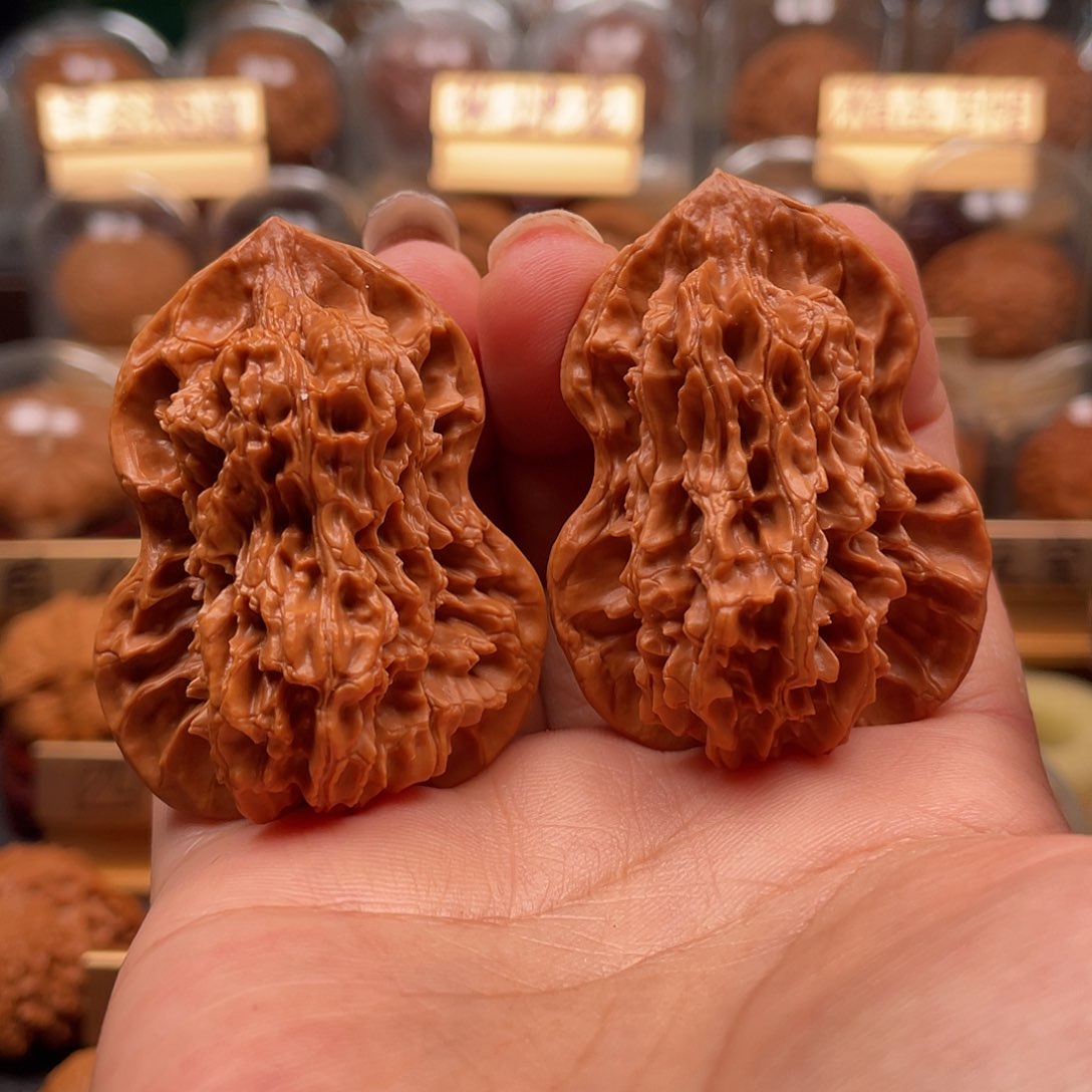 文玩核桃把件花生葫芦40.52高