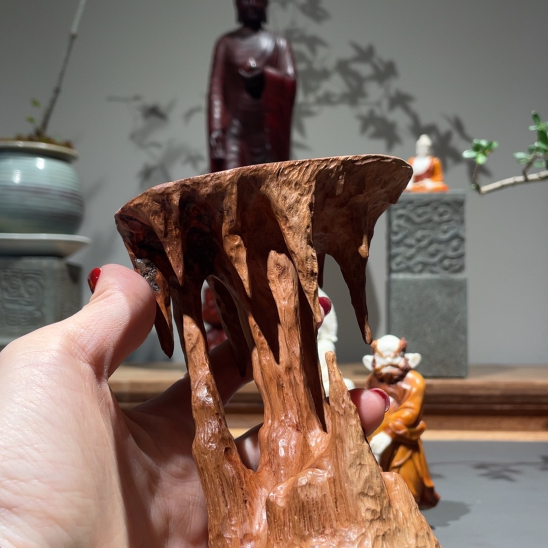 半***～木质荔枝木底座工艺品