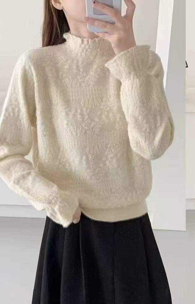 半高领软糯秋冬内搭手工打底花样大朗毛衣款过冬上新欧货666