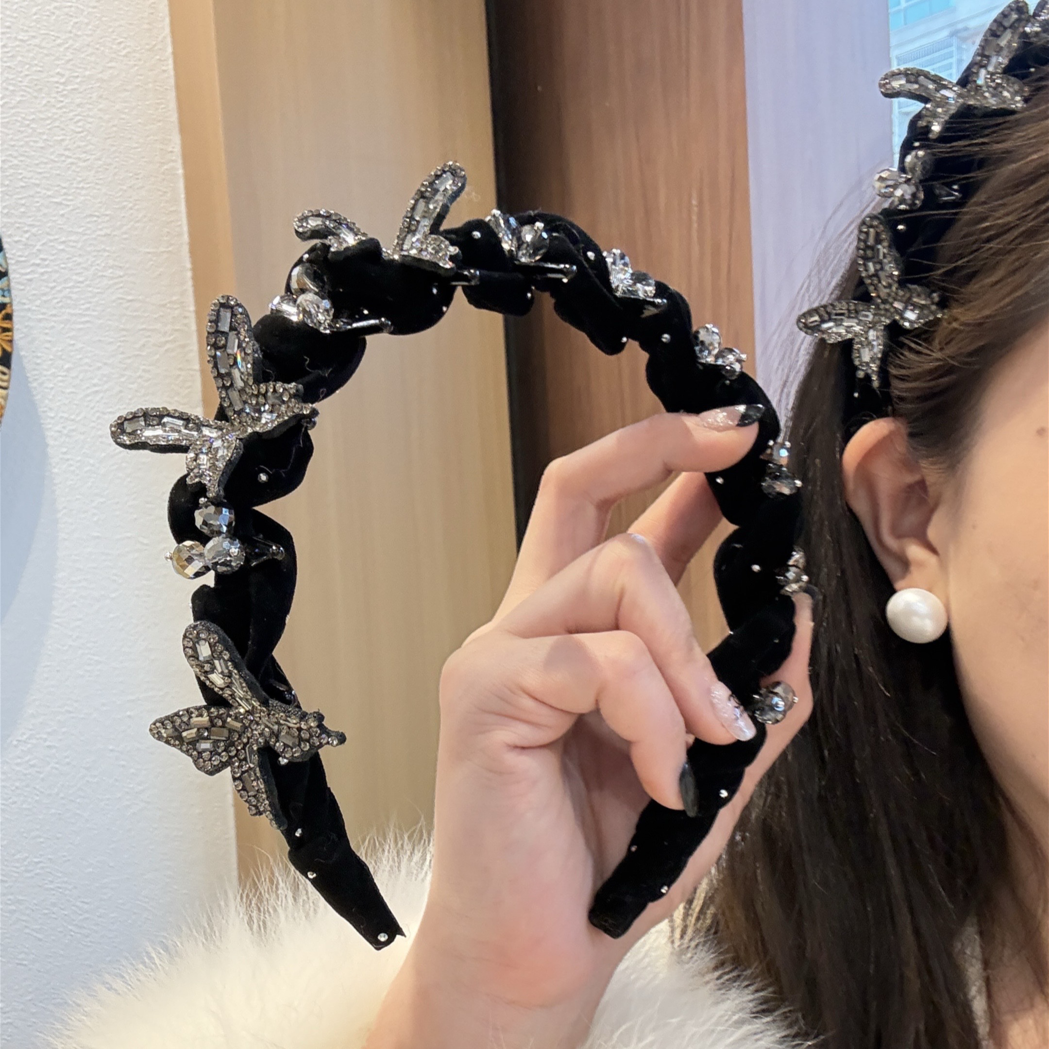 《直播～专用~链接》发箍韩系高品质复古港风秋冬高颅顶发箍