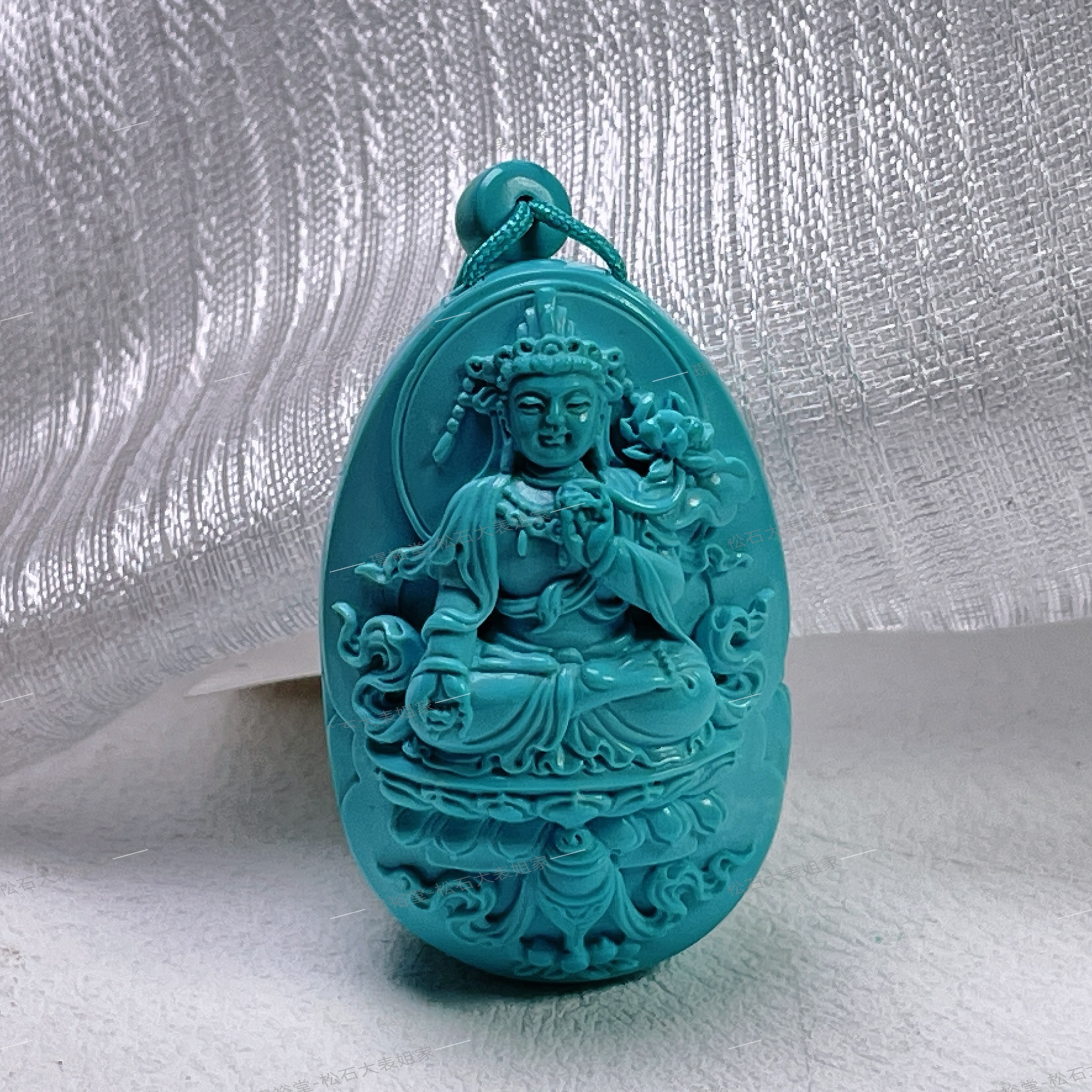 【松石大表姐】湖北真原矿小众珠宝绿松石雕刻件吊坠纯手工精雕