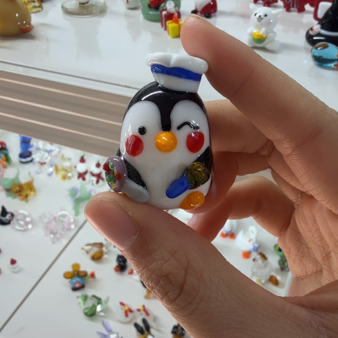琉璃手工艺品厨师企鹅