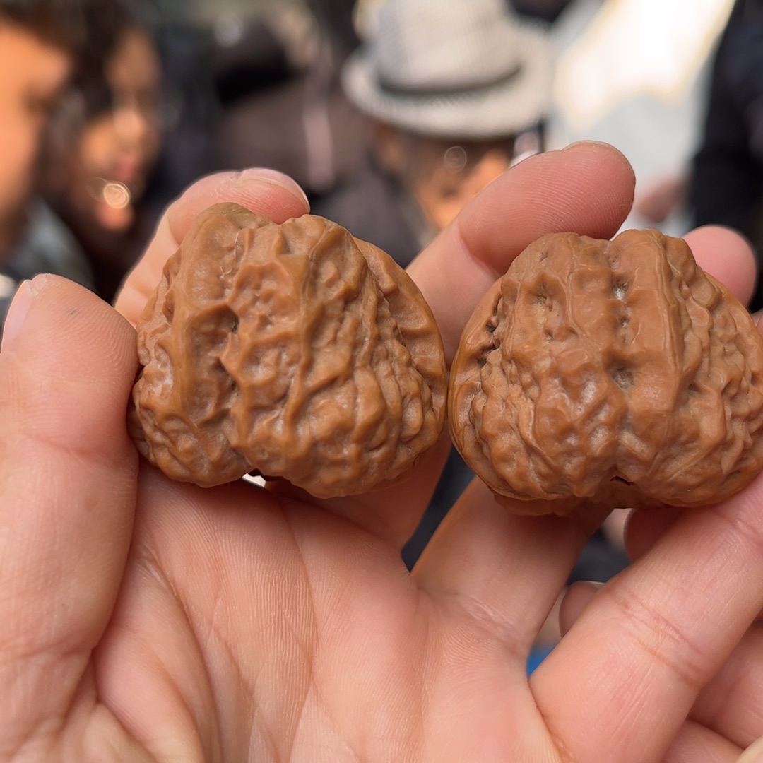 文玩核桃把件蛤蟆头核桃全品