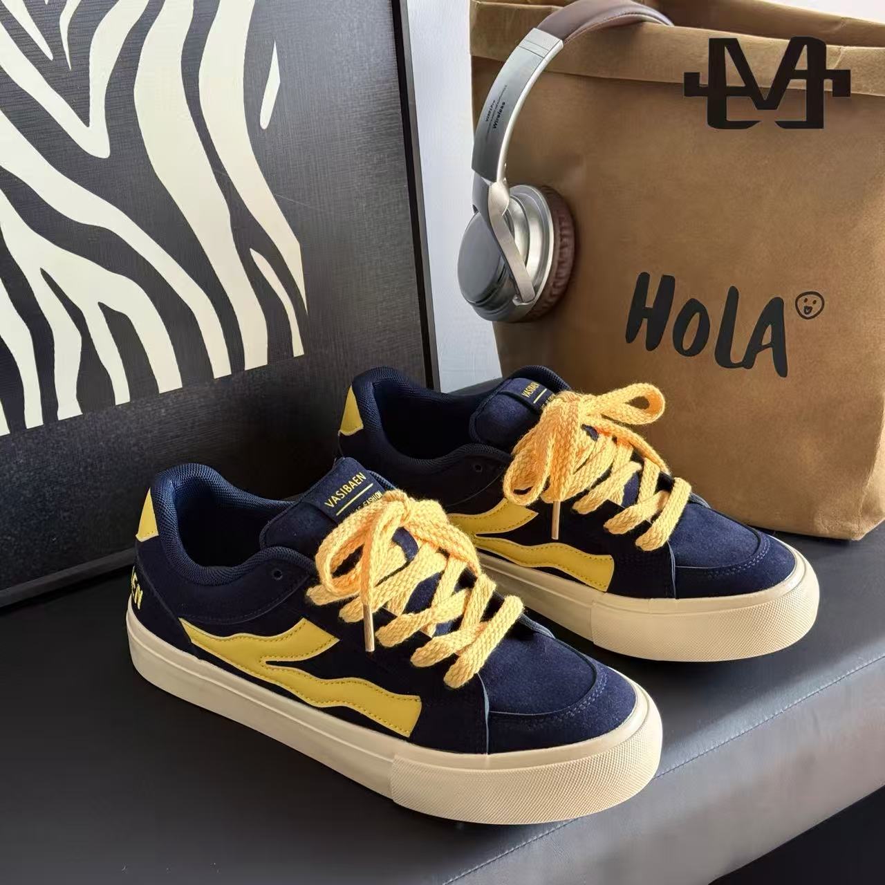 【原创设计】秋冬面包男鞋痞帅休闲板鞋2026新款百搭拼色开车男款