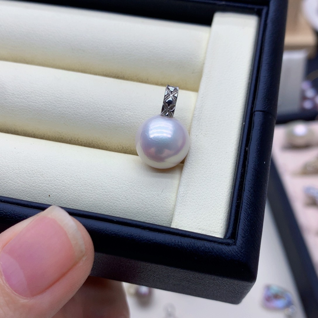 淡水珍珠颈饰银S925镶嵌微瑕