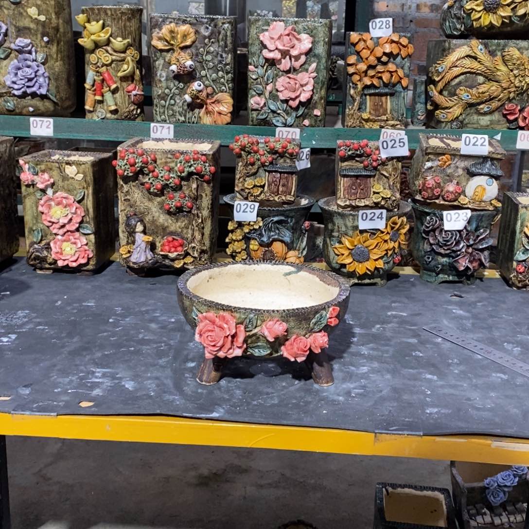 红陶青藤花器多肉花盆