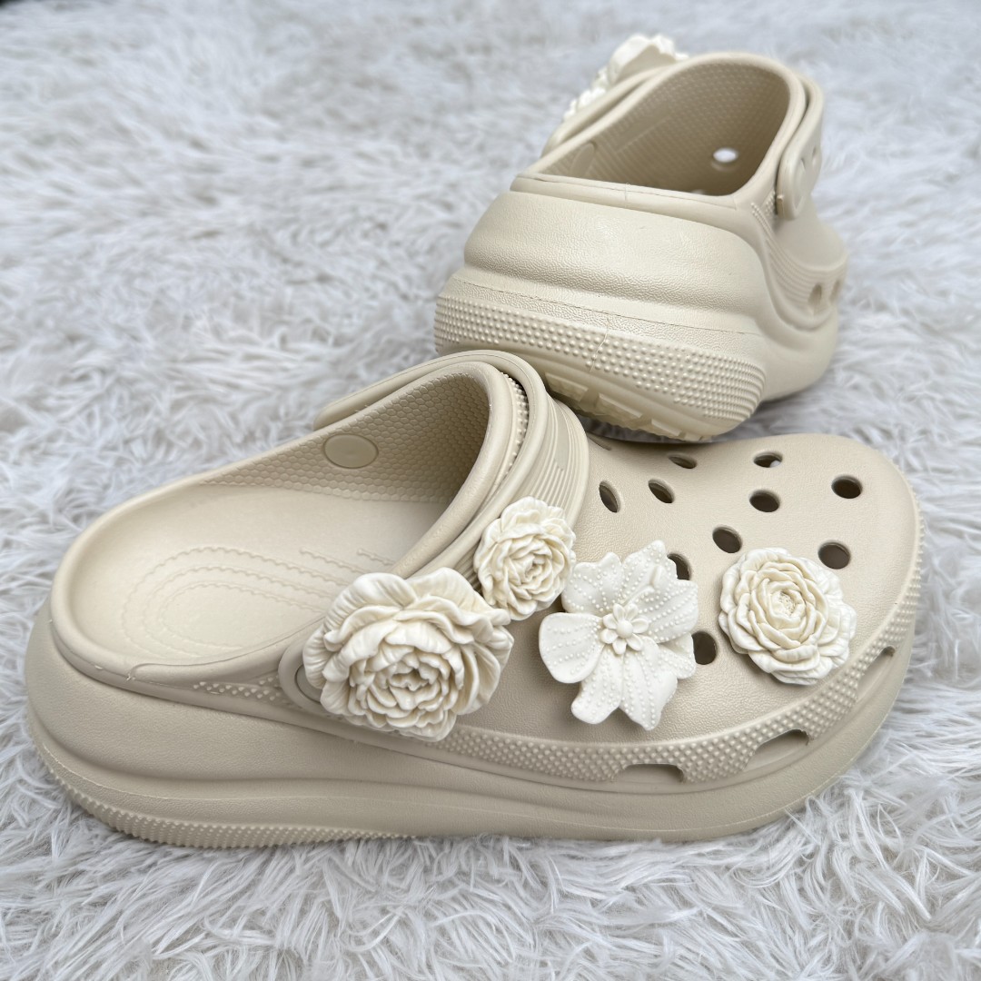 泡芙款洞洞鞋新款休闲分沙滩凉鞋不臭脚【跟高5.2CM】