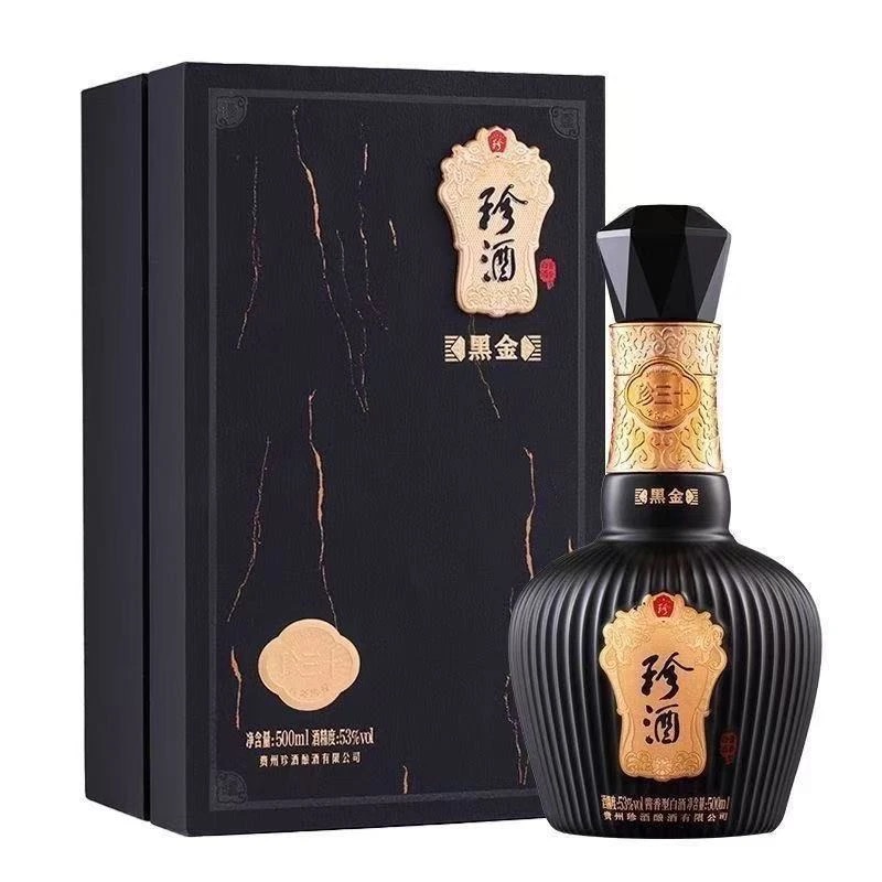 珍酒珍三十 黑金版 【战损】53度500ml*1瓶 酱香型白酒