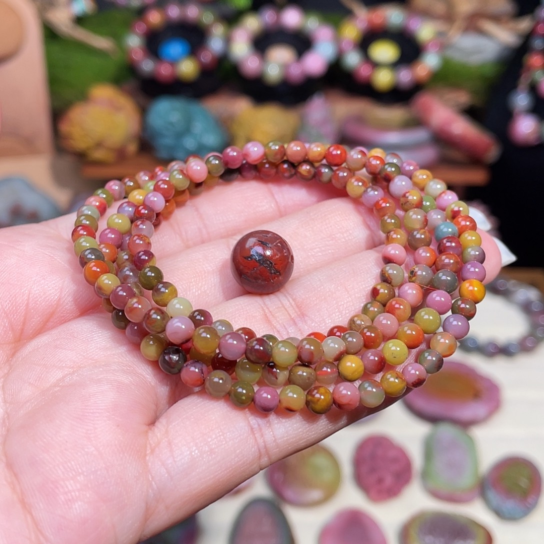 依***陽玛瑙/玉髓未镶嵌手串盐源玛瑙老矿包浆多圈