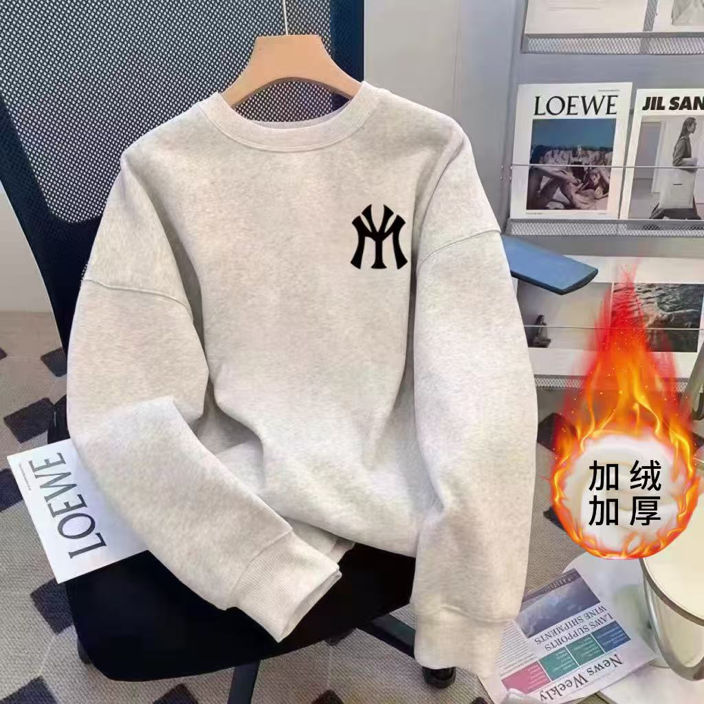 MY 加绒2025年新款加厚男女同款秋冬季情侣宽松圆领百搭卫衣