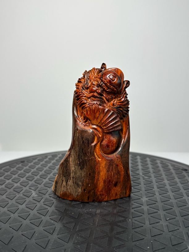 印度小叶紫檀钟馗纳福天师降魔手工雕刻玄关装饰摆件手工艺品