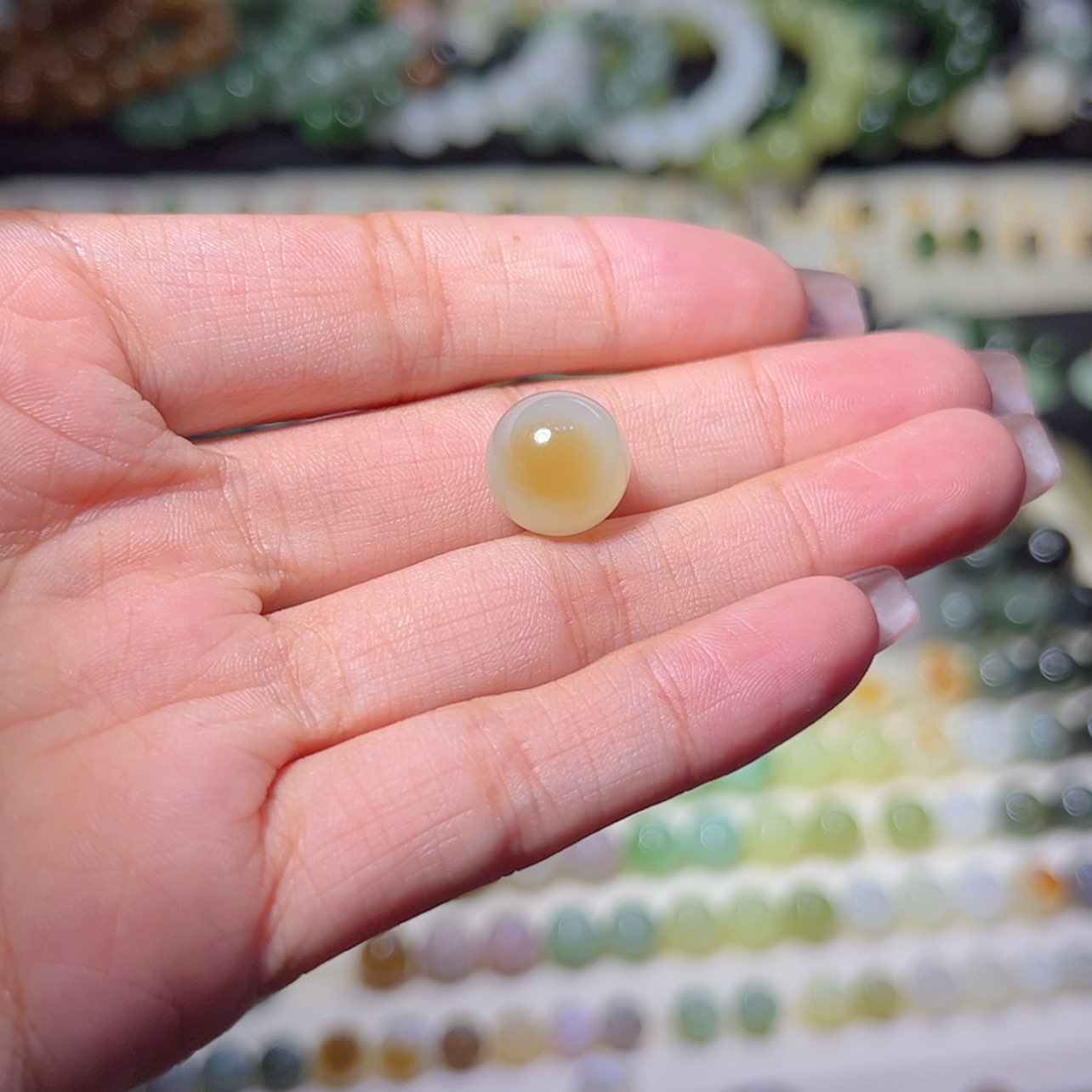 【闪购商品】和田玉（糖玉）单珠未镶嵌糖白12mm