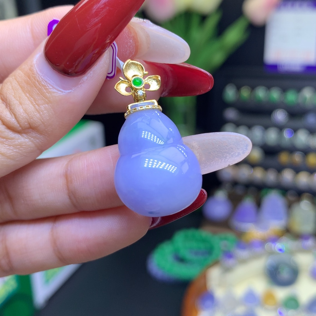 翡翠颈饰18K金镶嵌天然