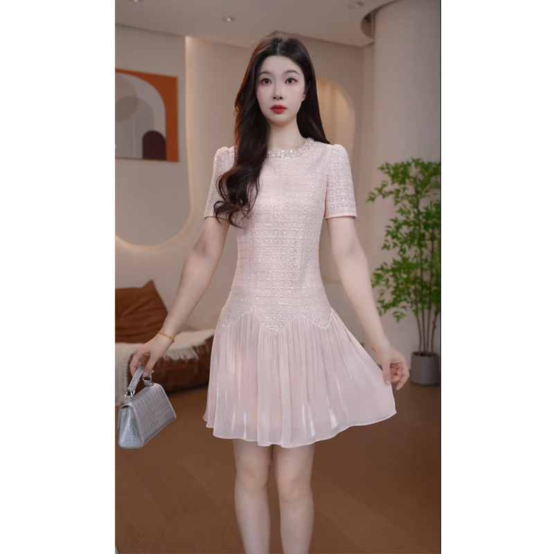 2108夏季短袖连衣裙新款遮肉显瘦显白显高级时尚气质优雅显瘦女装