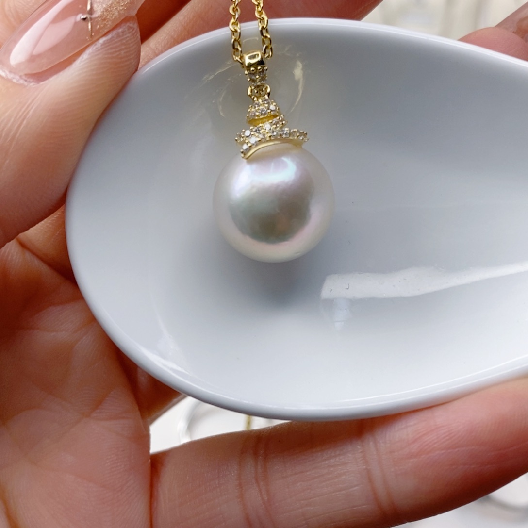 淡水珍珠吊坠(赠链)银S925镶嵌