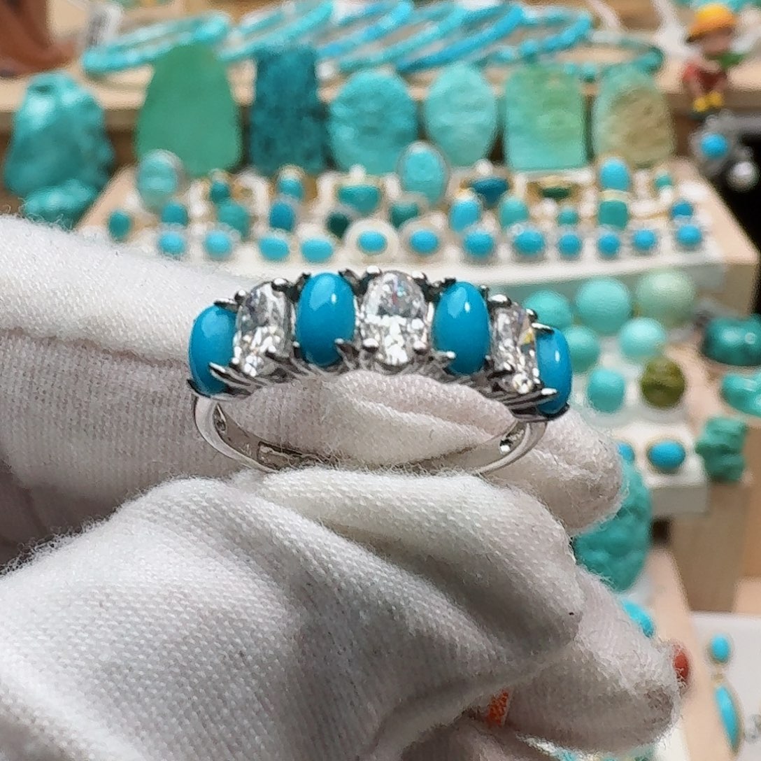 绿松石银S925镶嵌配饰