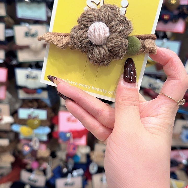 绿豆毛线花发绳20