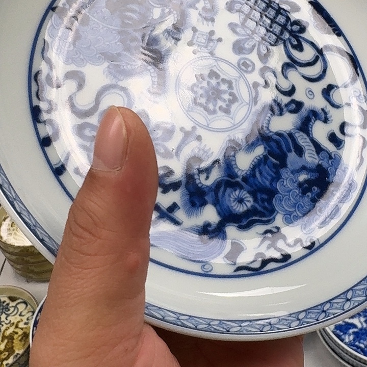 瓷片青花狮子大胡乘景德镇