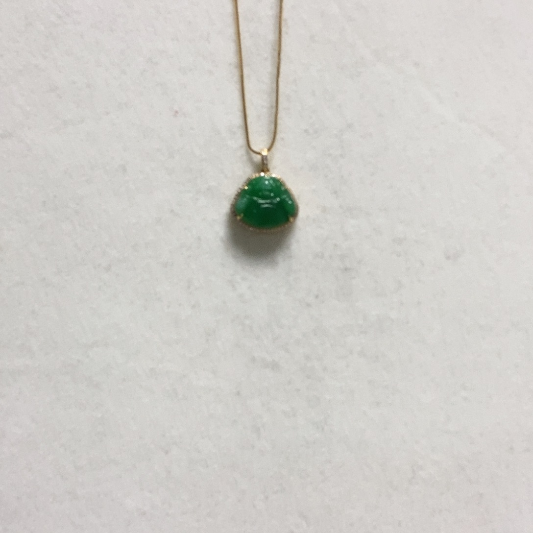 翡翠颈饰18K金镶嵌佛