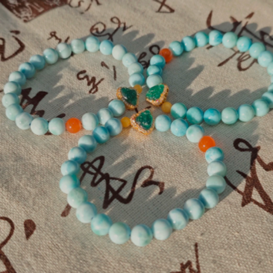 【书记甄选】天然原创海纹石单圈手链 多样性发一件 约7mm 3403JC