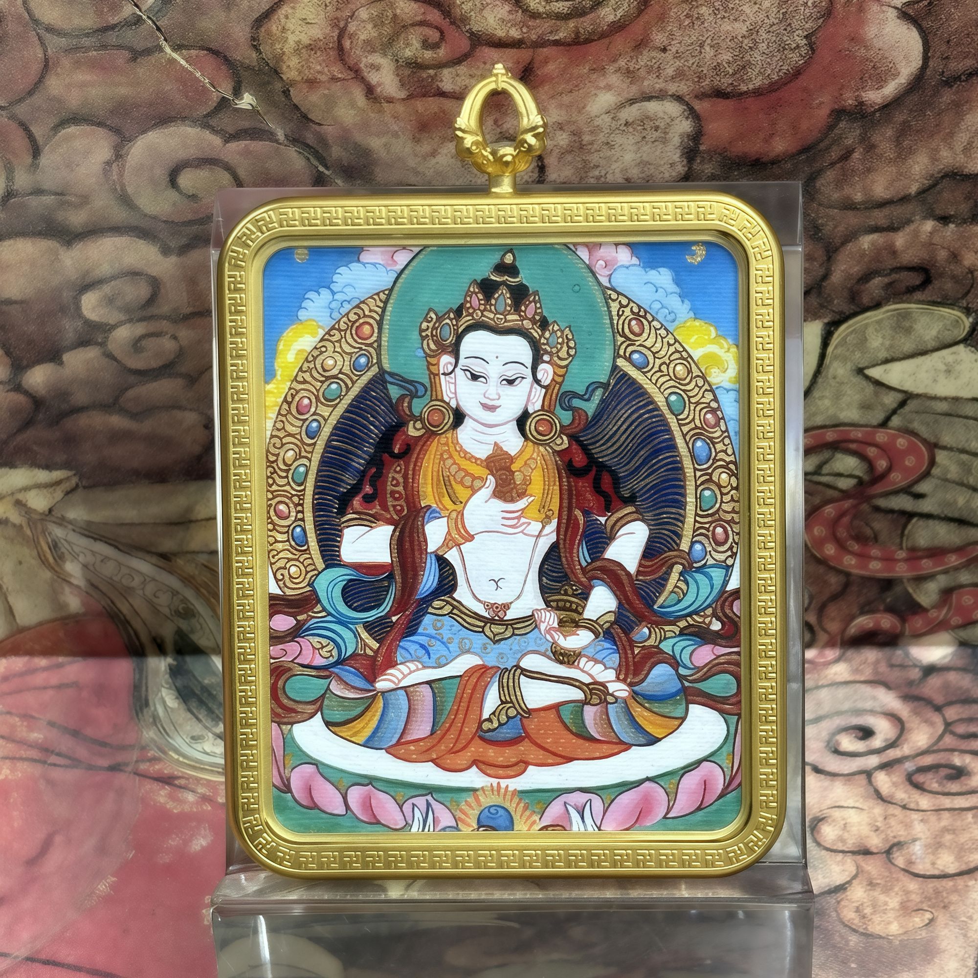 唐卡吊坠真品西藏纯手工【萨埵】矿物颜料青海热贡画风正品保真