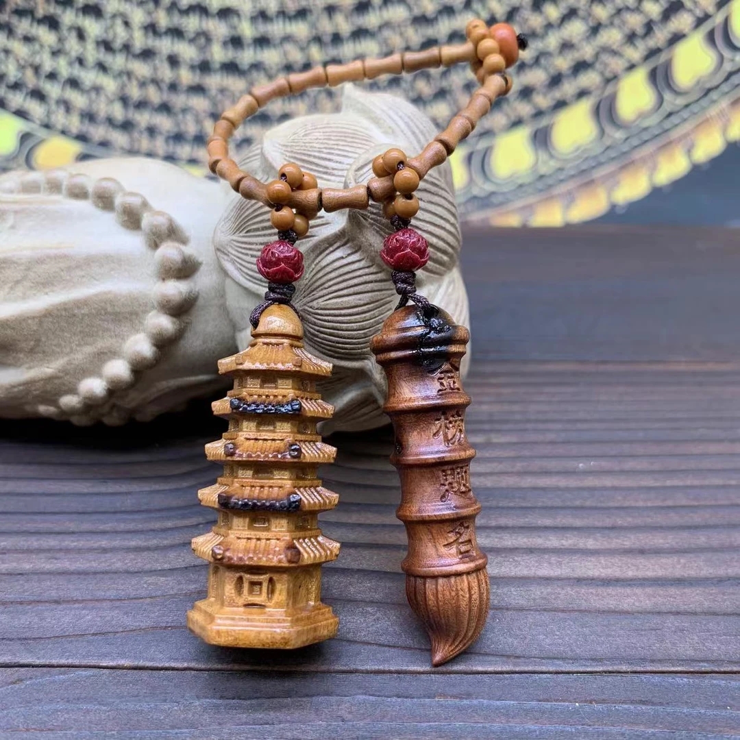 【前程似锦】雷击枣木文昌塔 文昌笔 节节高升 好運连连挂件