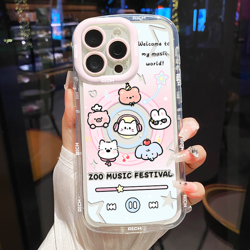 【苹果/华为/荣耀/OPPO/vivo小米】星星音乐动物直边奶油包边手机壳