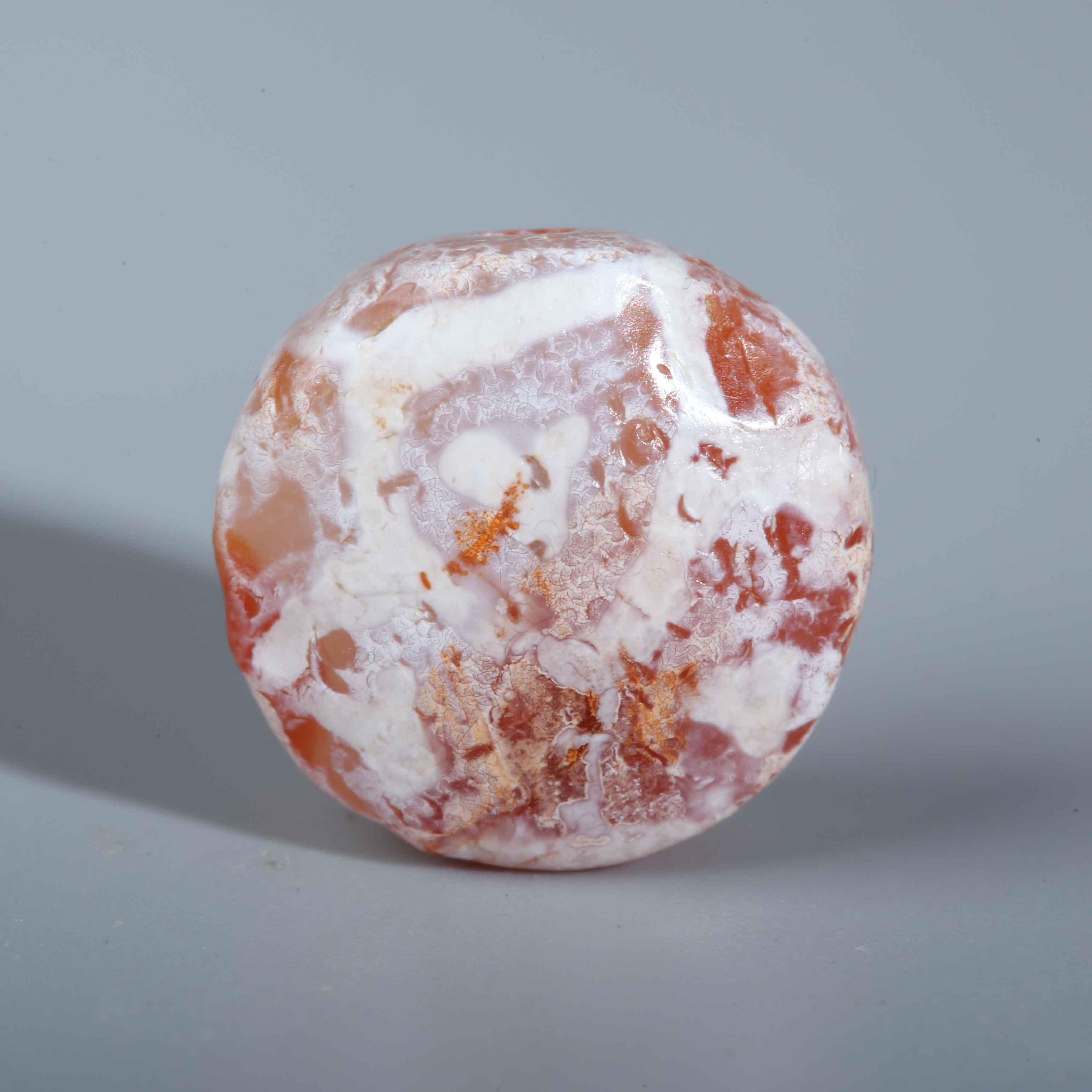 H12-069 贝克二期眼纹蚀花红玉髓板珠 13.9*7.9mm