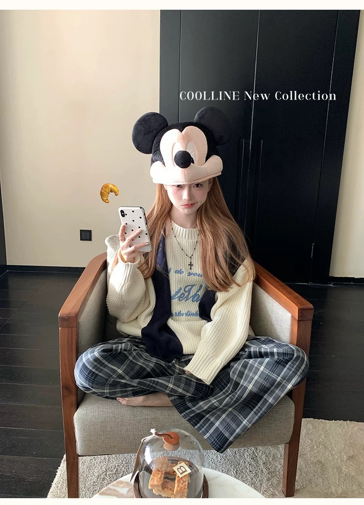 【氧气旅途 】 简约百搭厚实亲肤字母套头大毛衣上衣#8621