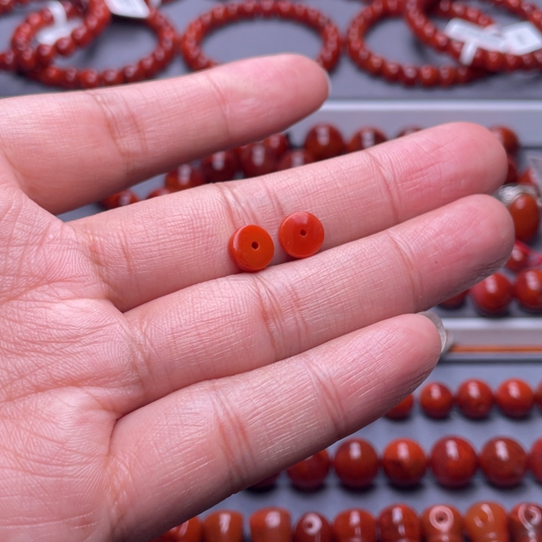 H****南红玛瑙未镶嵌配珠8mm瓦西隔片