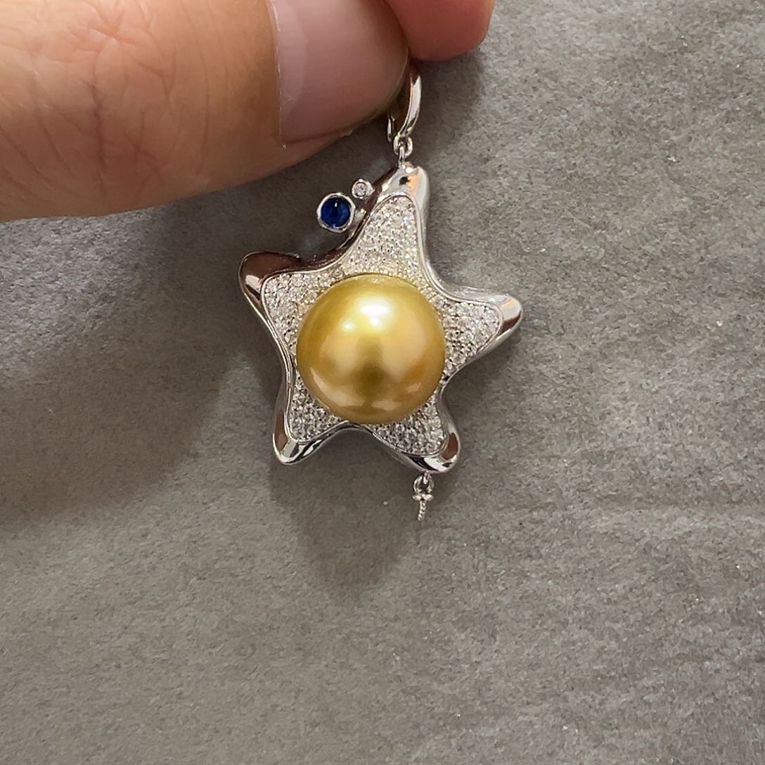 海水珍珠吊坠(不含链)银S925镶嵌