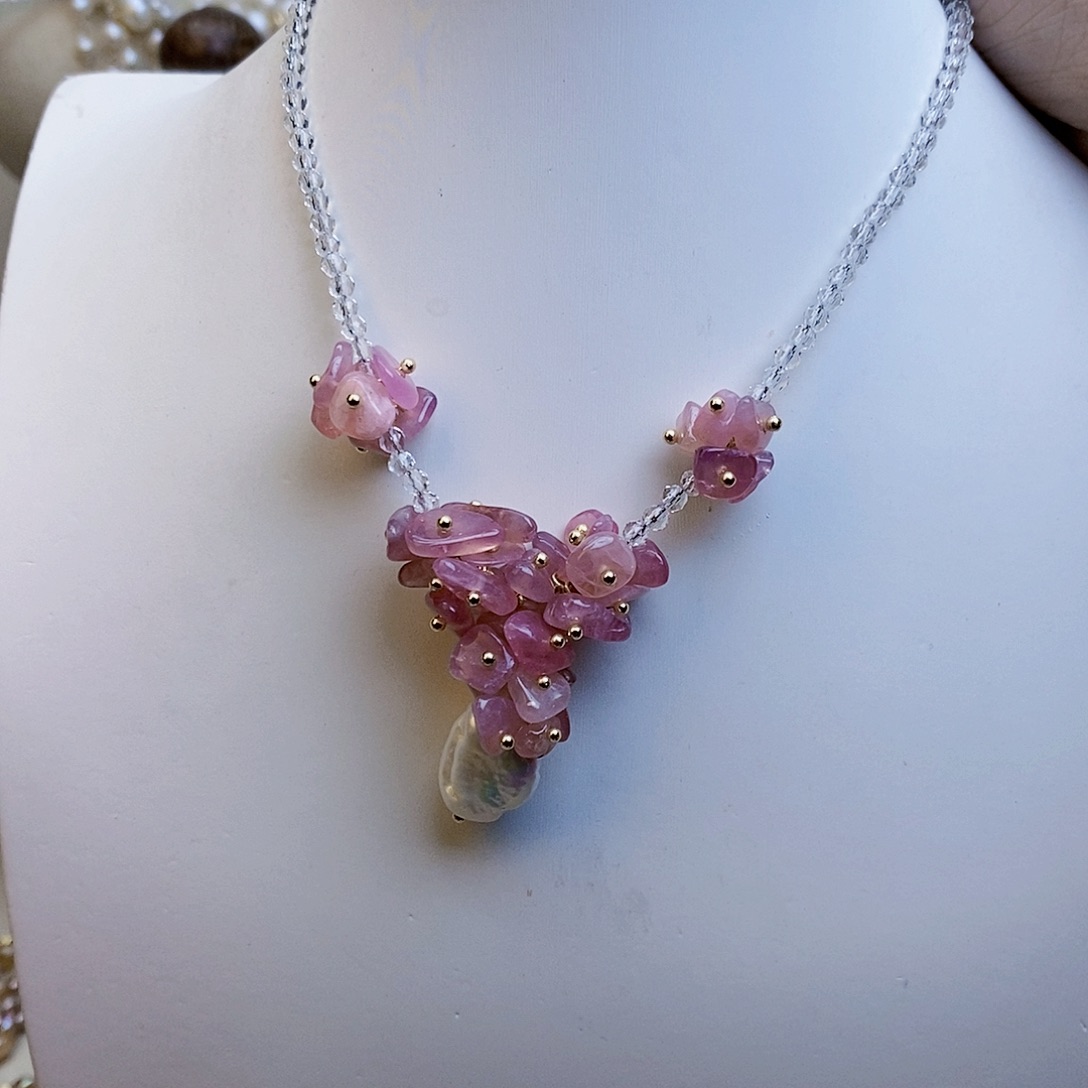 淡水珍珠颈饰银S925镶嵌